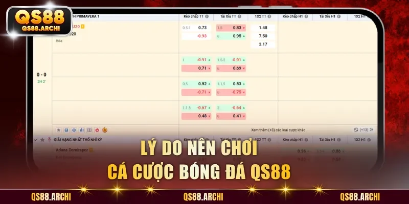 Lý do nên chơi cá cược bóng đá QS88